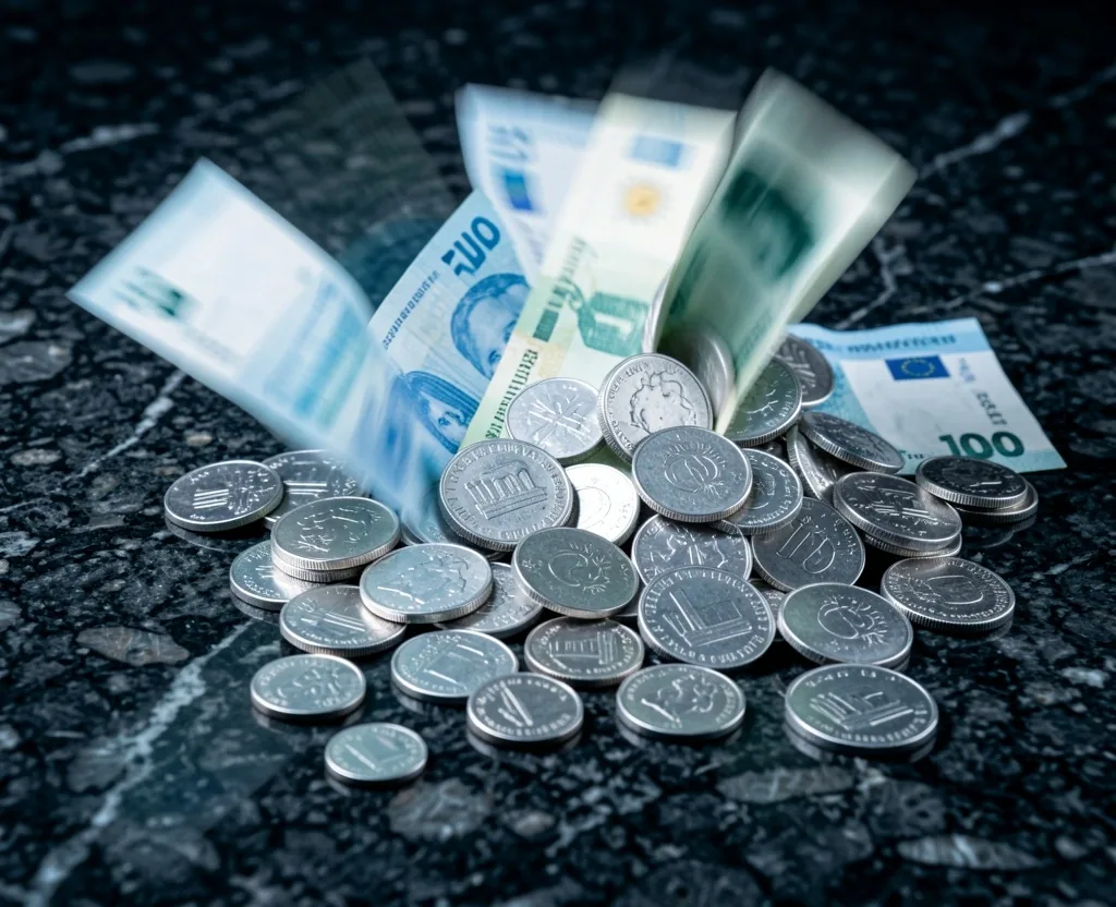 Flujo de billetes con efecto de movimiento