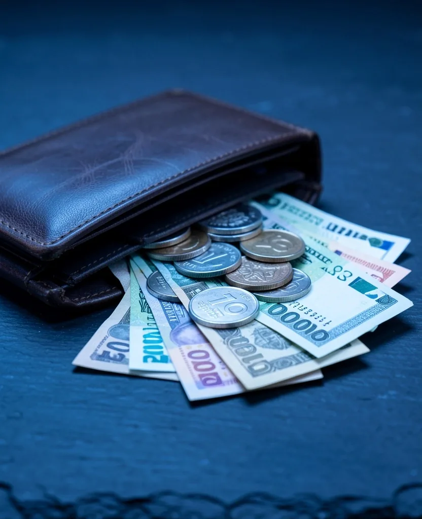Billetera abierta con billetes representando liquidez disponible