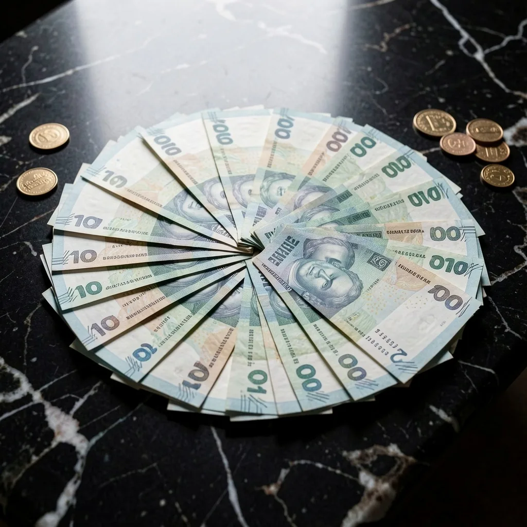 Billetes argentinos en patrón geométrico